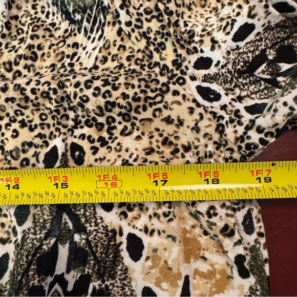 Anthropologie Fig & Flower Women's Animal Print Blouse Boho Peasant Medium - Picture 9 of 14